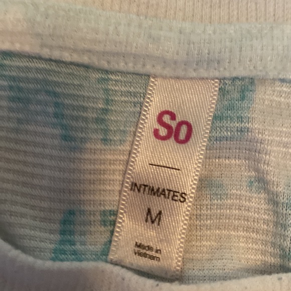 SO intimates medium tie dye blue thermal pajama set boxer shorts long sleeve - Picture 4 of 7